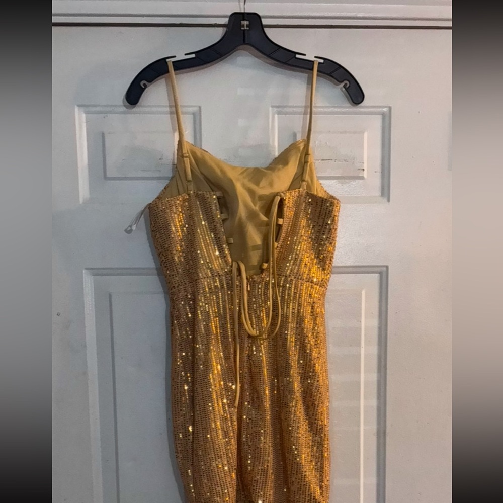 New Sequin Spaghetti Straps Cowl Neck Cocktail Party Dress Short Prom Dress - Picture 7 of 8